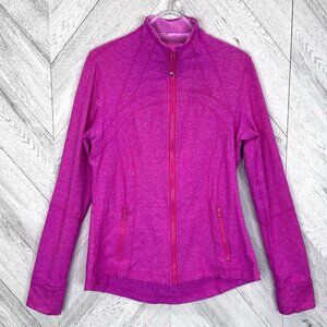 Lululemon Define Jacket Heathered Paris Pink Womens Size 12 Yoga Gym Workout